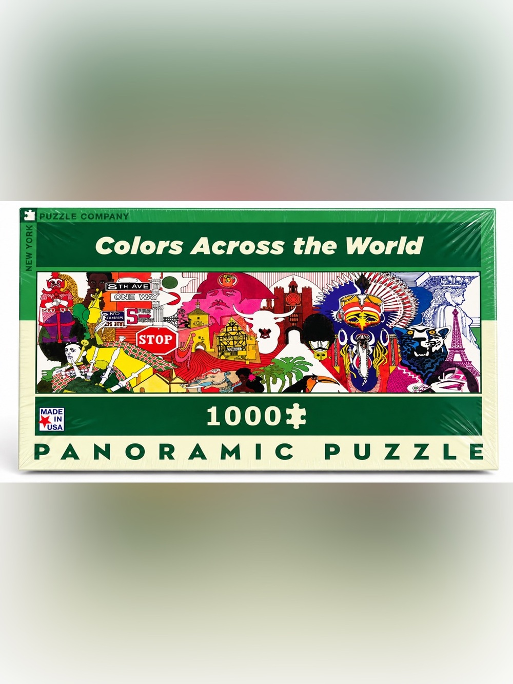 New York Puzzle Company Colors Across World 1000 Piece Panoramic Jigsaw SEALED